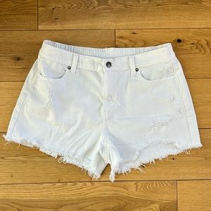 Aerie Daydream White Denim Shorts, Size Medium